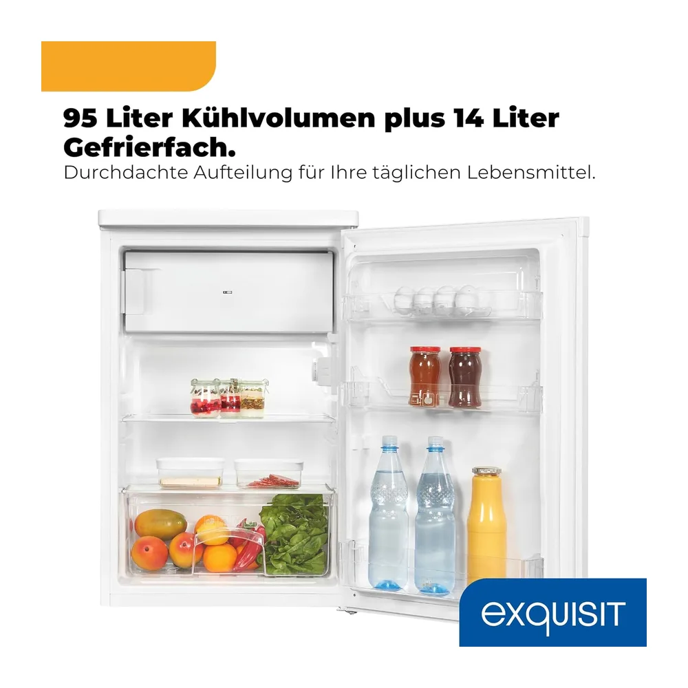 Exquisit Kühlschrank mit Gefrierfach, 109 l, Freistehend, Weiß [Energieklasse E] — 5