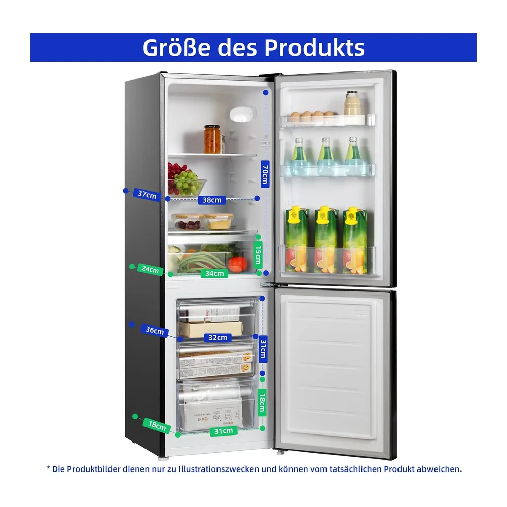 CHiQ Freistehender Kühlschrank mit Gefrierfach 157L (109L/48L) — 2