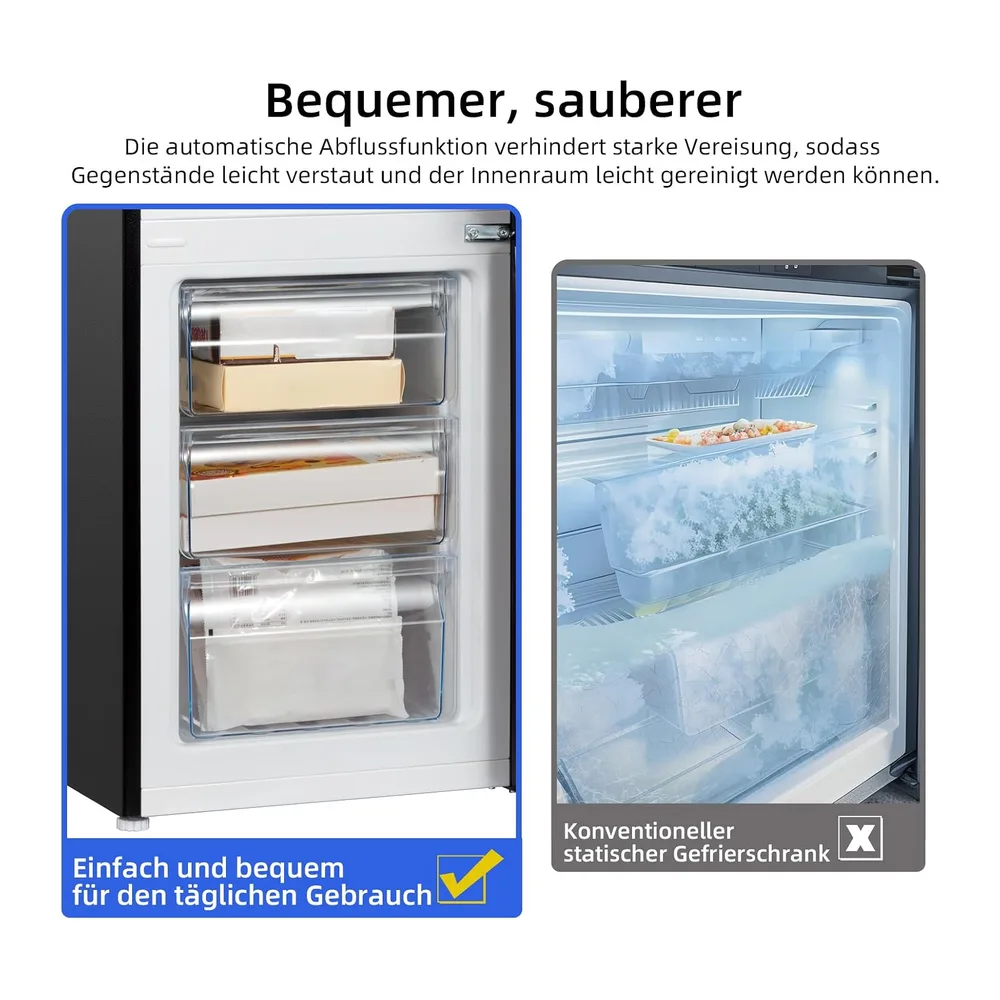 CHiQ Freistehender Kühlschrank mit Gefrierfach 157L (109L/48L) — 6