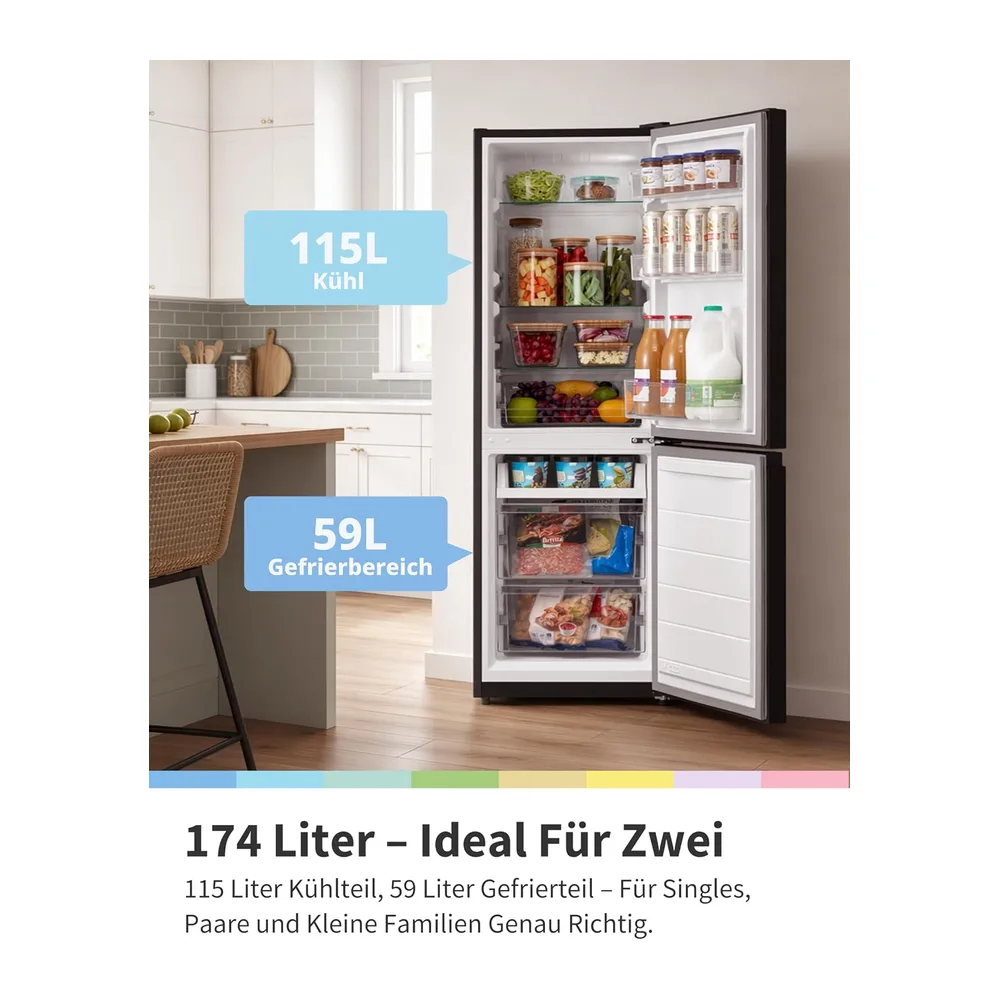 Comfee 174L Kühl-Gefrierkombination,150cm H,39dB — 5