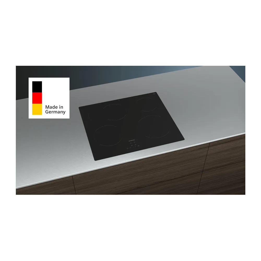 Siemens iQ300 Elektrokochfeld 60 cm Rahmenlos aufliegend schwarz ET61RBNA1E — 2