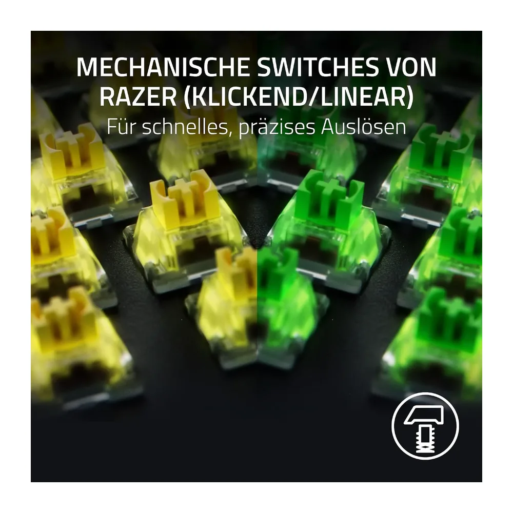 Razer BlackWidow V4 - Mechanische Gaming-Tastatur Chroma RGB (Mechanische Yellow Switches, 6 eigene — 3