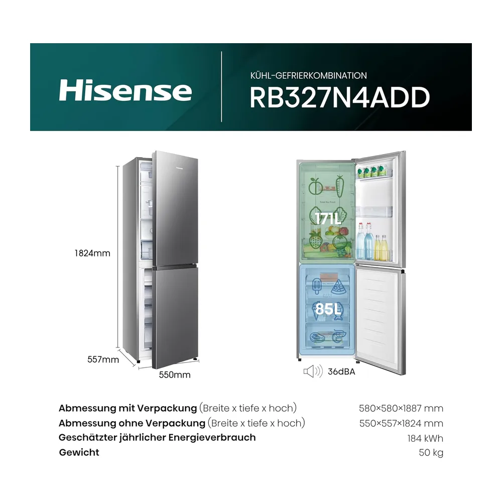 Hisense RB327N4ADD Kühl-Gefrier-Kombination — 2