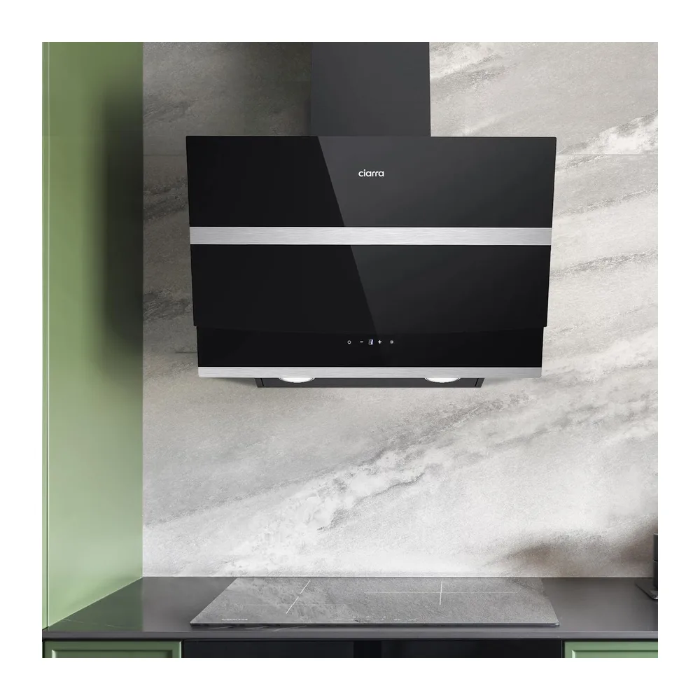 CIARRA Kopffreie Schräghaube Dunstabzugshaube 60 cm 650 m³/h Touch Control Dimmbar LED-Beleuchtung — 5