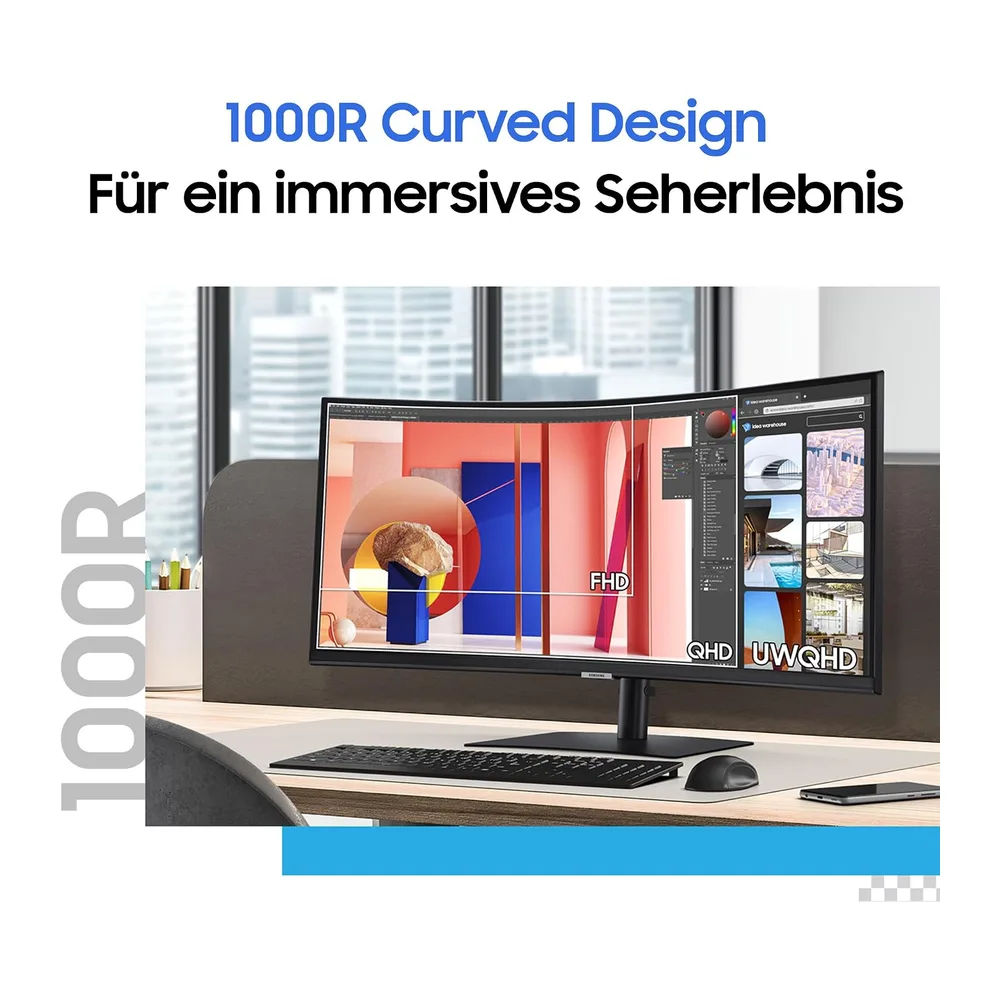 Samsung ViewFinity S65VC Curved Monitor 34 Zoll Mit Lautsprechern und Webcam — 5