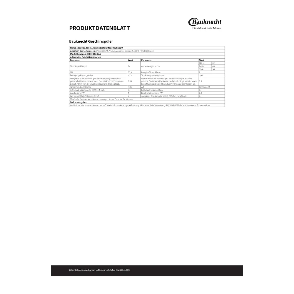 Bauknecht B2I HD524 AS Vollintegrierbarer Geschirrspüler — 5