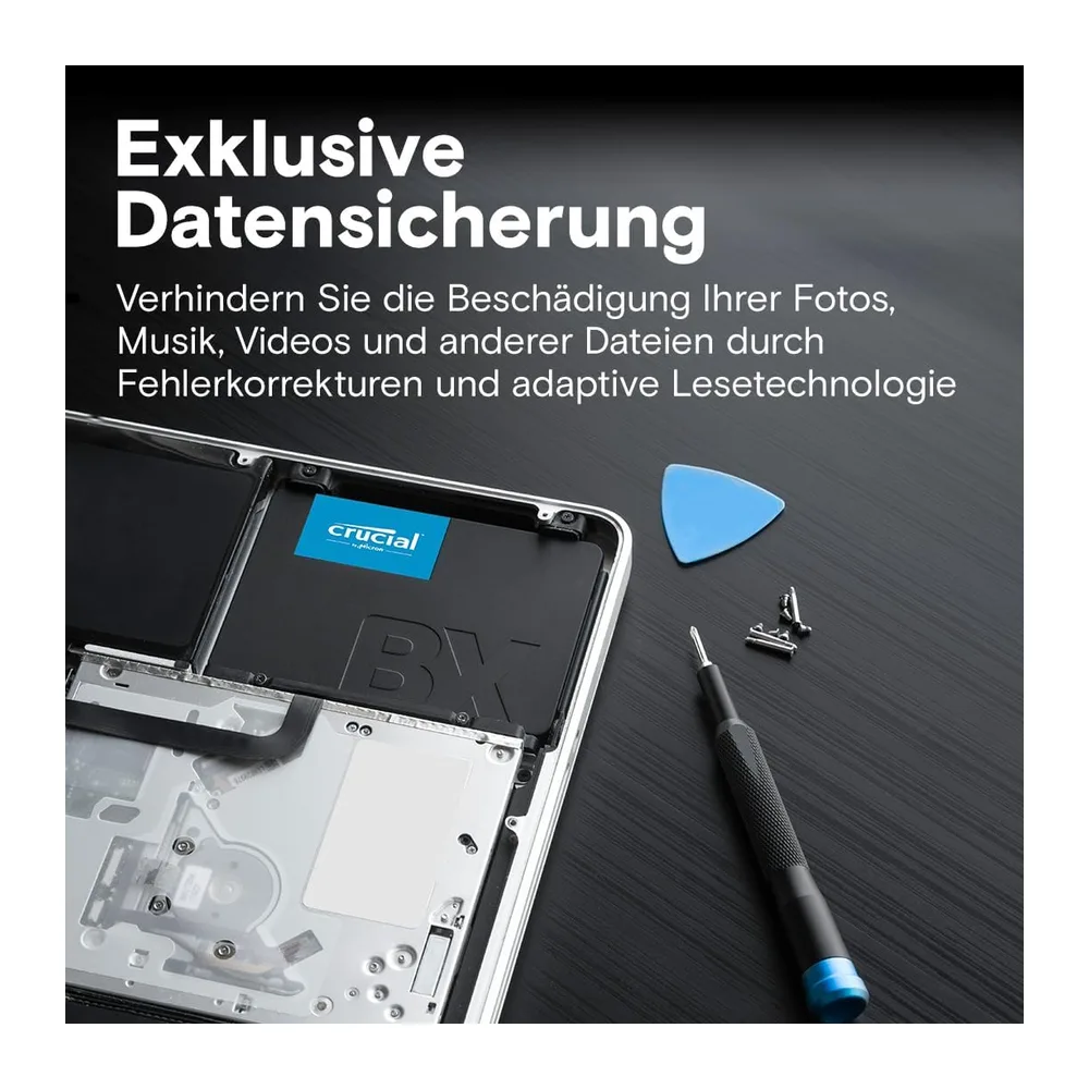 Crucial BX500 SATA SSD 1TB, 2,5" Interne Festplatte, bis zu 540 MB/s, 1TB SSD kompatibel mit Laptop und — 3