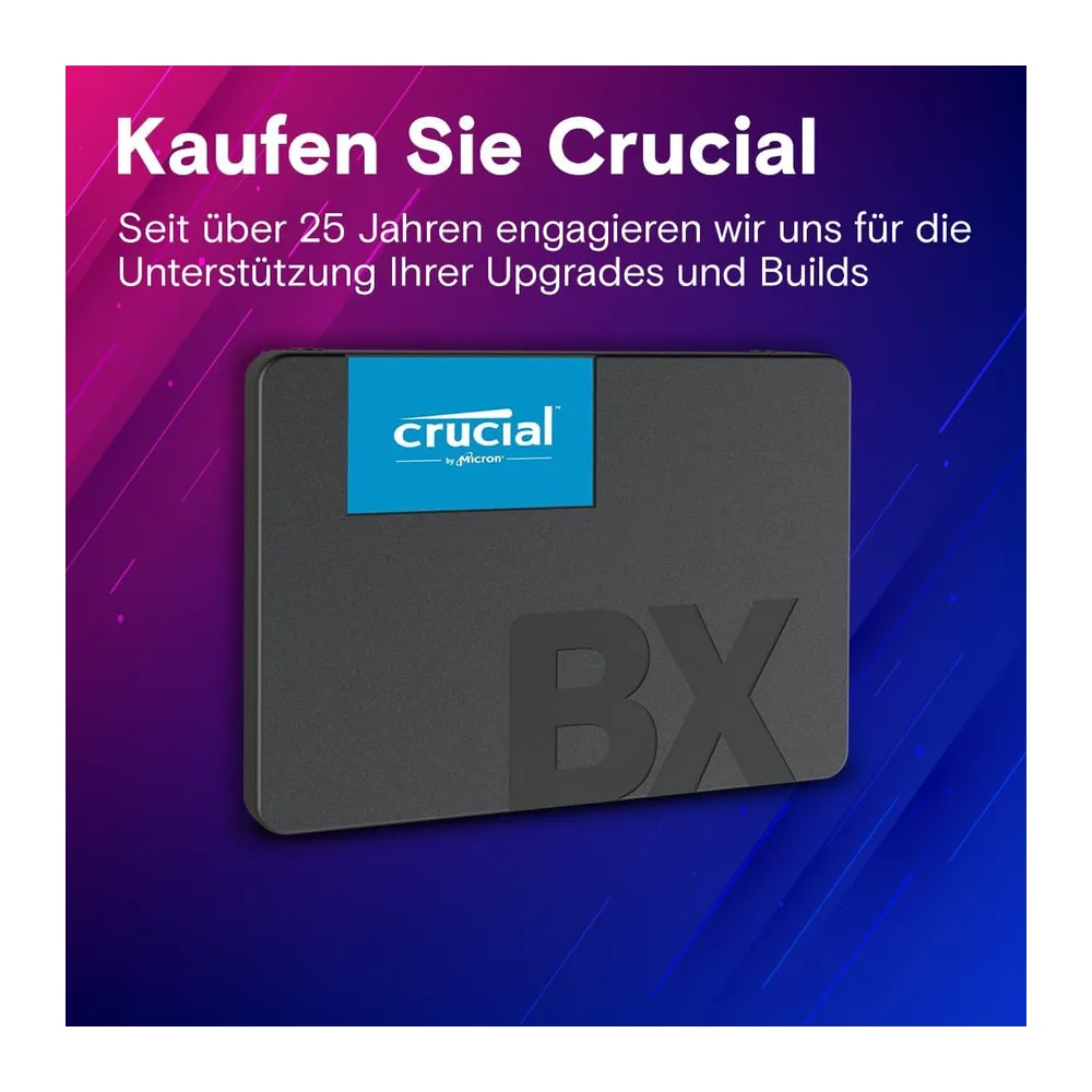 Crucial BX500 SATA SSD 1TB, 2,5" Interne Festplatte, bis zu 540 MB/s, 1TB SSD kompatibel mit Laptop und — 6