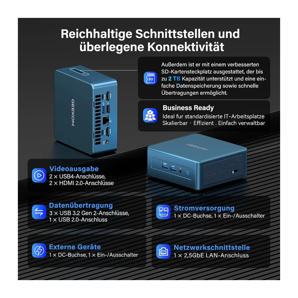GEEKOM Business Mini PC IT12, Intel Core i5-12450H, 16GB RAM & 512GB SSD — 4