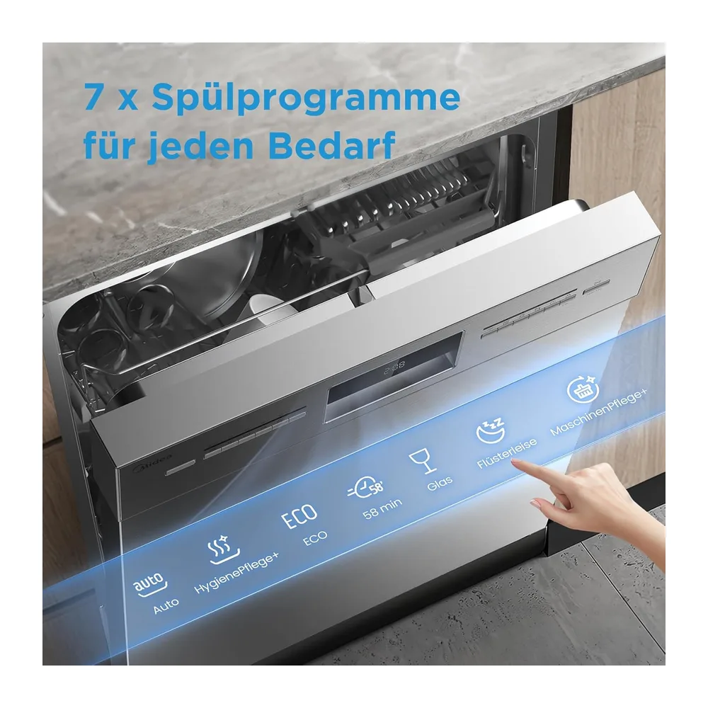 Midea Geschirrspüler Unterbau 60cm Spülmaschine Einbau 14 Maßgedecke EEK C [Energieklasse C] — 5
