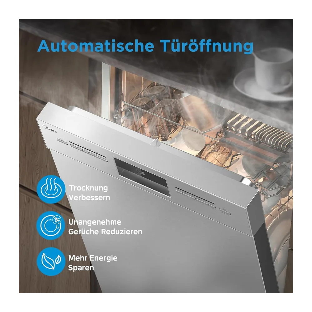 Midea Geschirrspüler Unterbau 60cm Spülmaschine Einbau 14 Maßgedecke EEK C [Energieklasse C] — 6