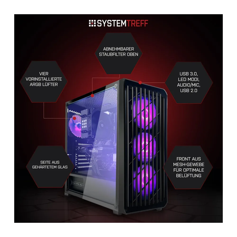 SYSTEMTREFF Gaming PC - AMD Ryzen 7 5700X - RTX 5060 8GB — 3