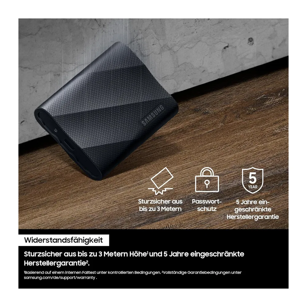 Samsung Portable SSD T9, 1 TB, 2.000 MB/s Lesen, 2.000 MB/s Schreiben, USB 3.2 Gen.2x2, Externe Festplatte — 5