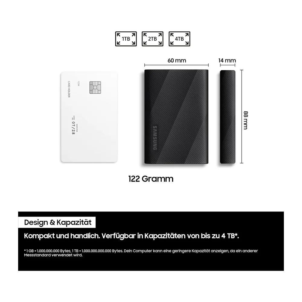 Samsung Portable SSD T9, 1 TB, 2.000 MB/s Lesen, 2.000 MB/s Schreiben, USB 3.2 Gen.2x2, Externe Festplatte — 6