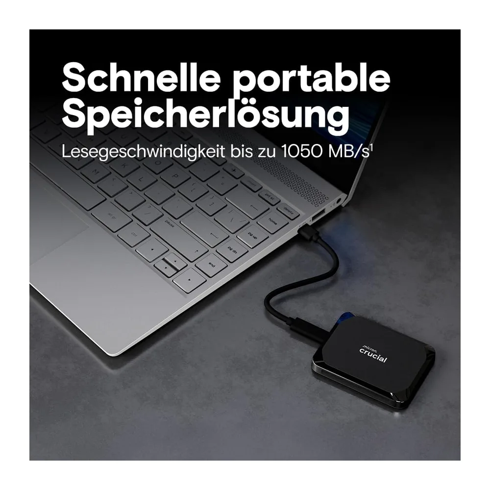Crucial X9 2TB Externe SSD Festplatte, bis zu 1050MB/s, kompatibel mit PC, Mac und Spielekonsolen, Portable — 2