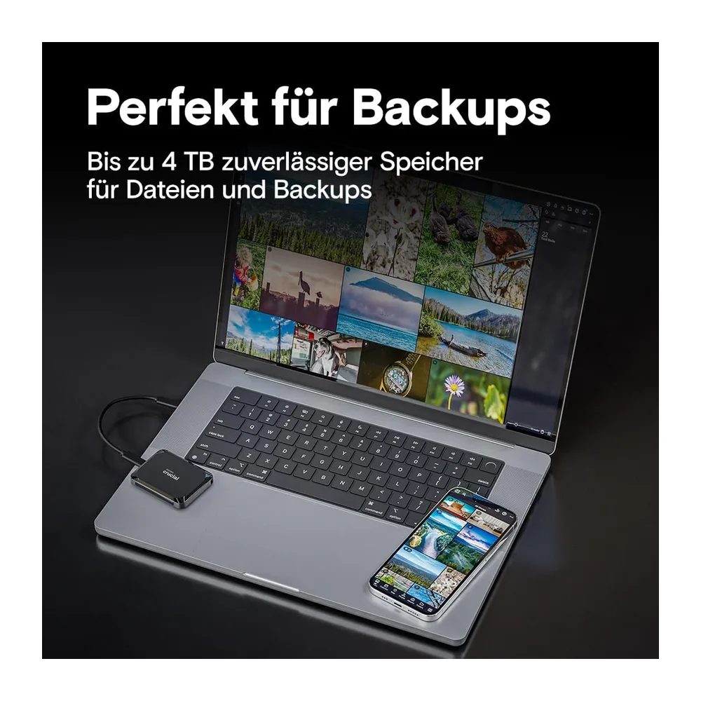 Crucial X9 2TB Externe SSD Festplatte, bis zu 1050MB/s, kompatibel mit PC, Mac und Spielekonsolen, Portable — 5