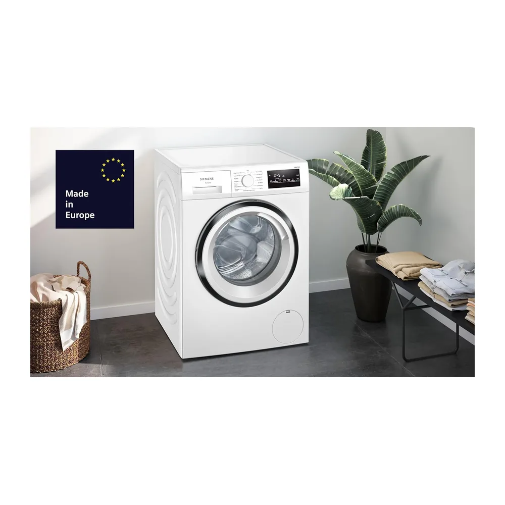 Siemens WM14N225 Waschmaschine iQ300, Frontlader mit 8kg Fassungsvermögen, 1400 UpM, speedPack L, — 2