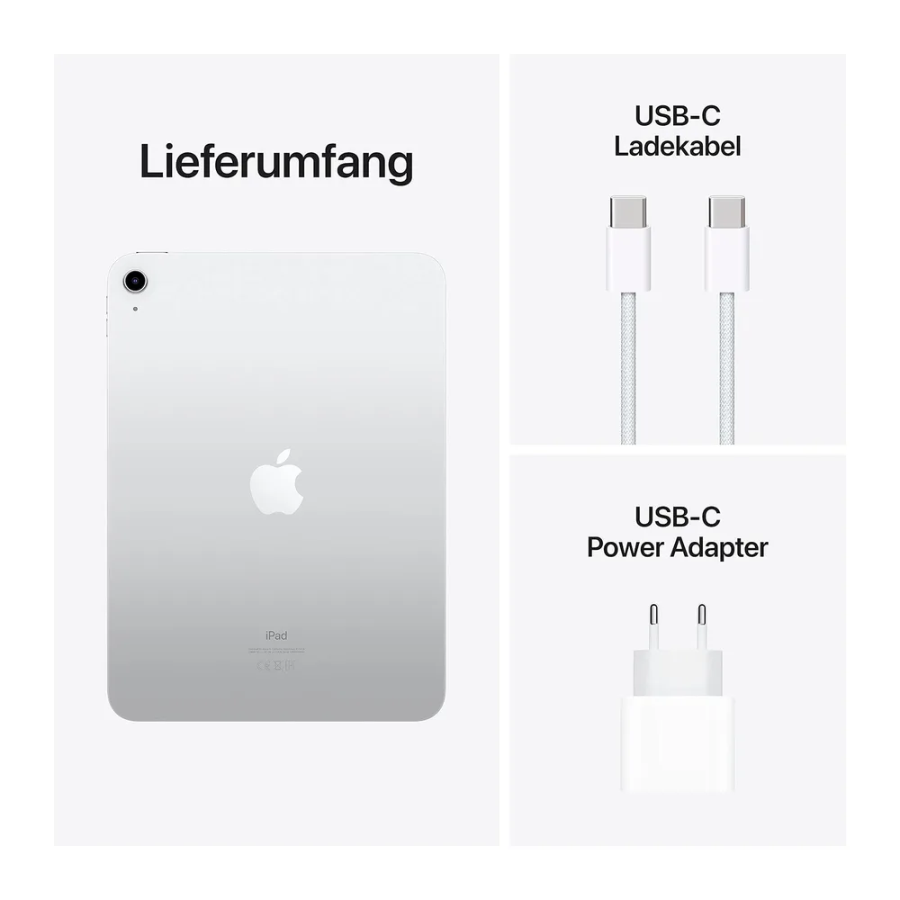 Apple iPad (10. Generation, 10.9-Zoll, 2022), 64GB, Wi-Fi, Silber (Generalüberholt) — 5