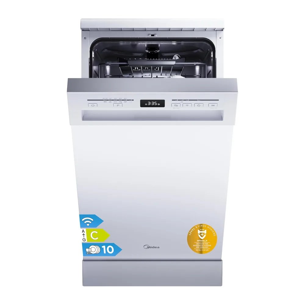 Midea Spülmaschine 45cm Freistehend & Unterbaufähig 10 Maßgedecke EEK C [Energieklasse C]