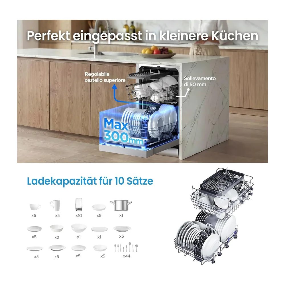 Midea Spülmaschine 45cm Freistehend & Unterbaufähig 10 Maßgedecke EEK C [Energieklasse C] — 4