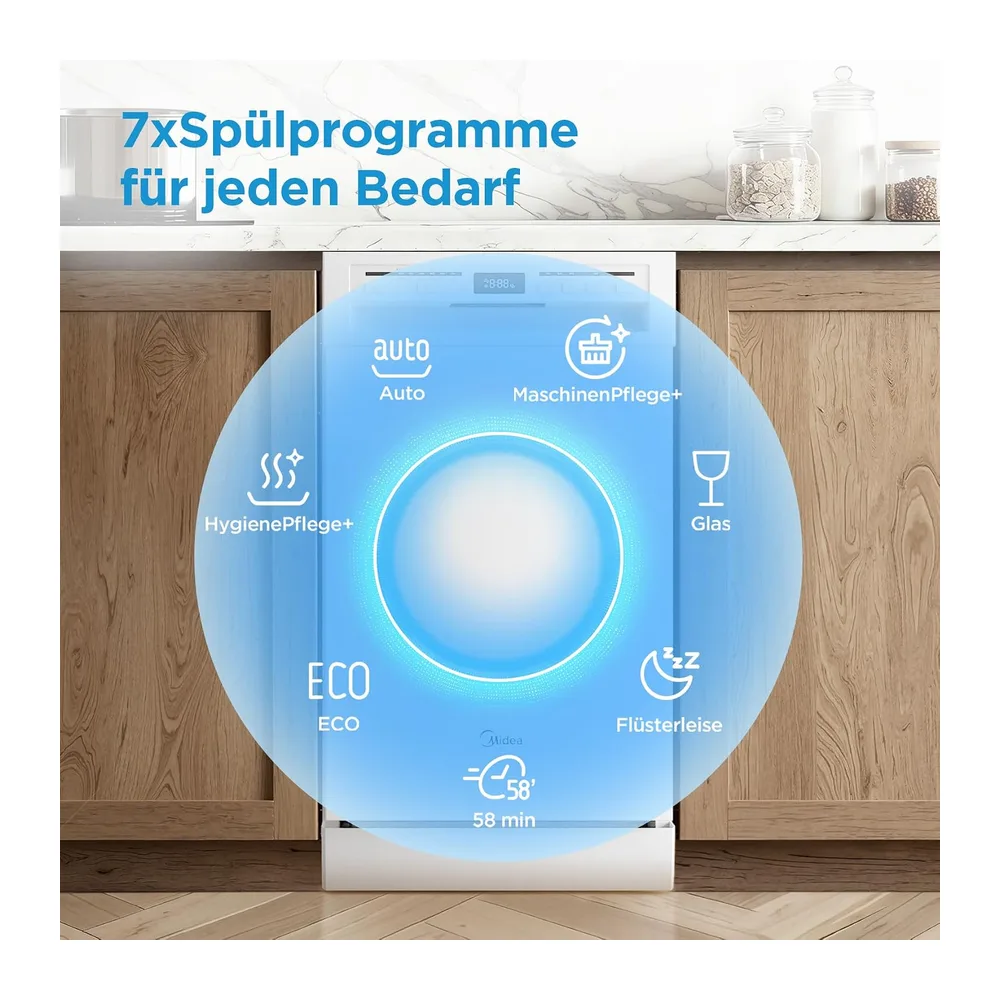 Midea Spülmaschine 45cm Freistehend & Unterbaufähig 10 Maßgedecke EEK C [Energieklasse C] — 5