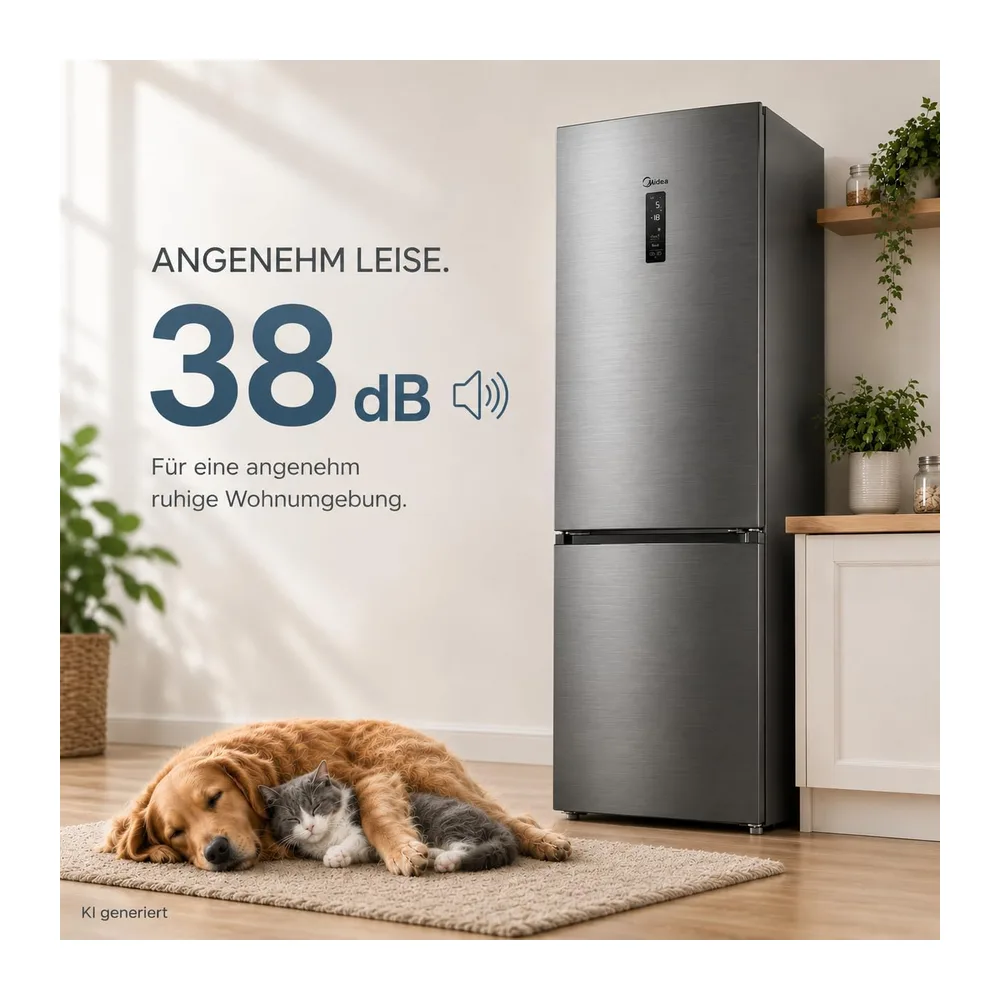 Midea 378L Kühlschrank mit Gefrierfach, WiFi, 201cm, EEK C, NoFrost, 38dB [Energieklasse C] — 4