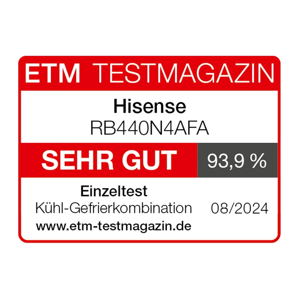 Hisense RB440N4AFA Kühl-Gefrier-Kombination/Höhe 201 cm/Kühlen 178 L/Gefrieren 98 L/LED Beleuchtung — 4