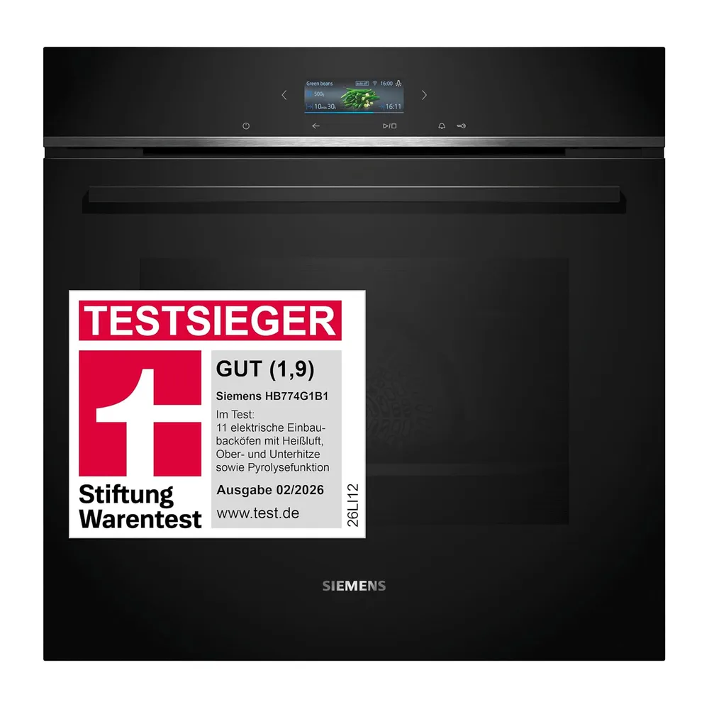 Siemens iQ700 Smarter Einbau-Backofen 60 x 60 cm Edelstahl HB774G1B1 [Energieklasse A+]