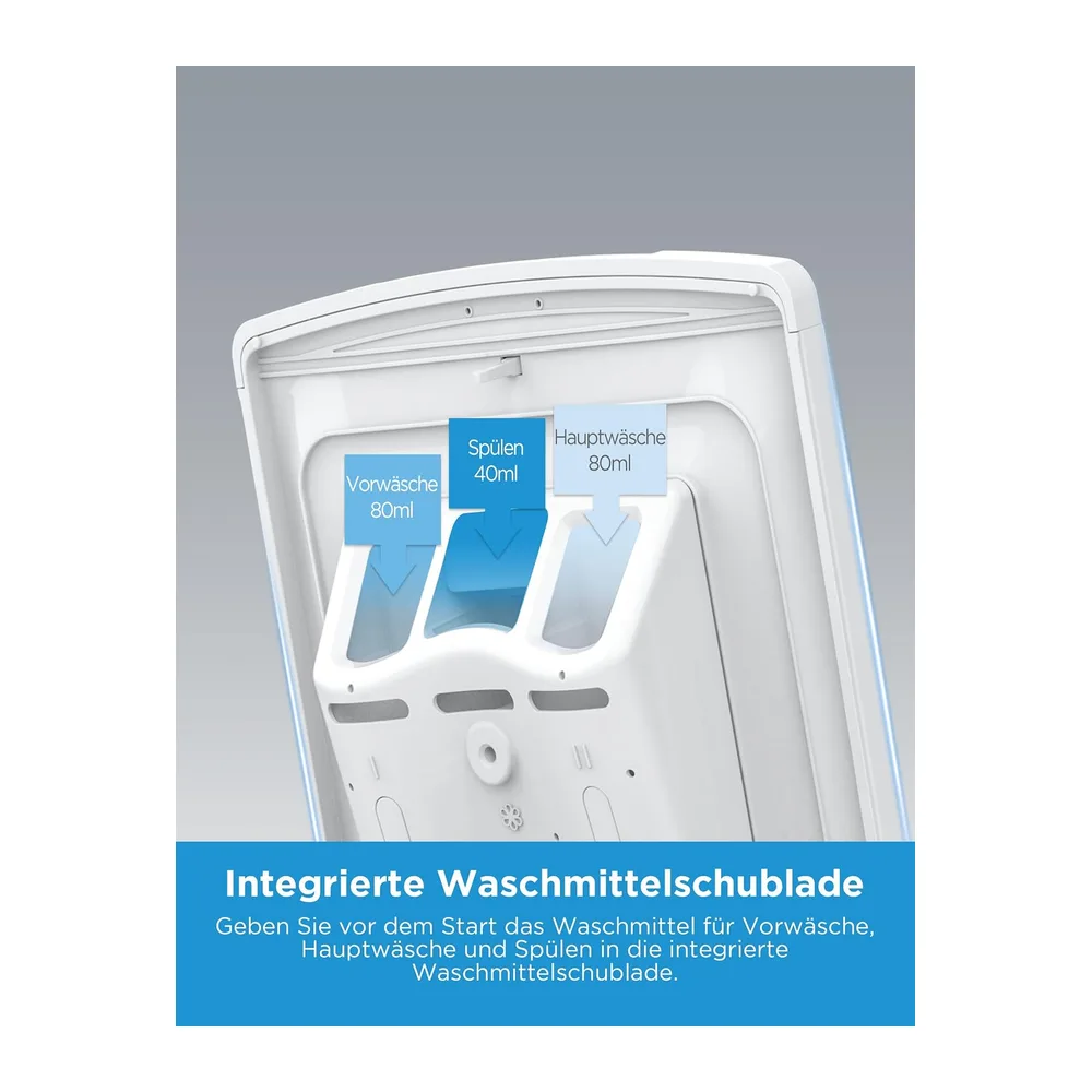 Midea Toplader Waschmaschine 6kg BLDC Motor Energieklasse A weiß MF10ET60B [Energieklasse A] — 3
