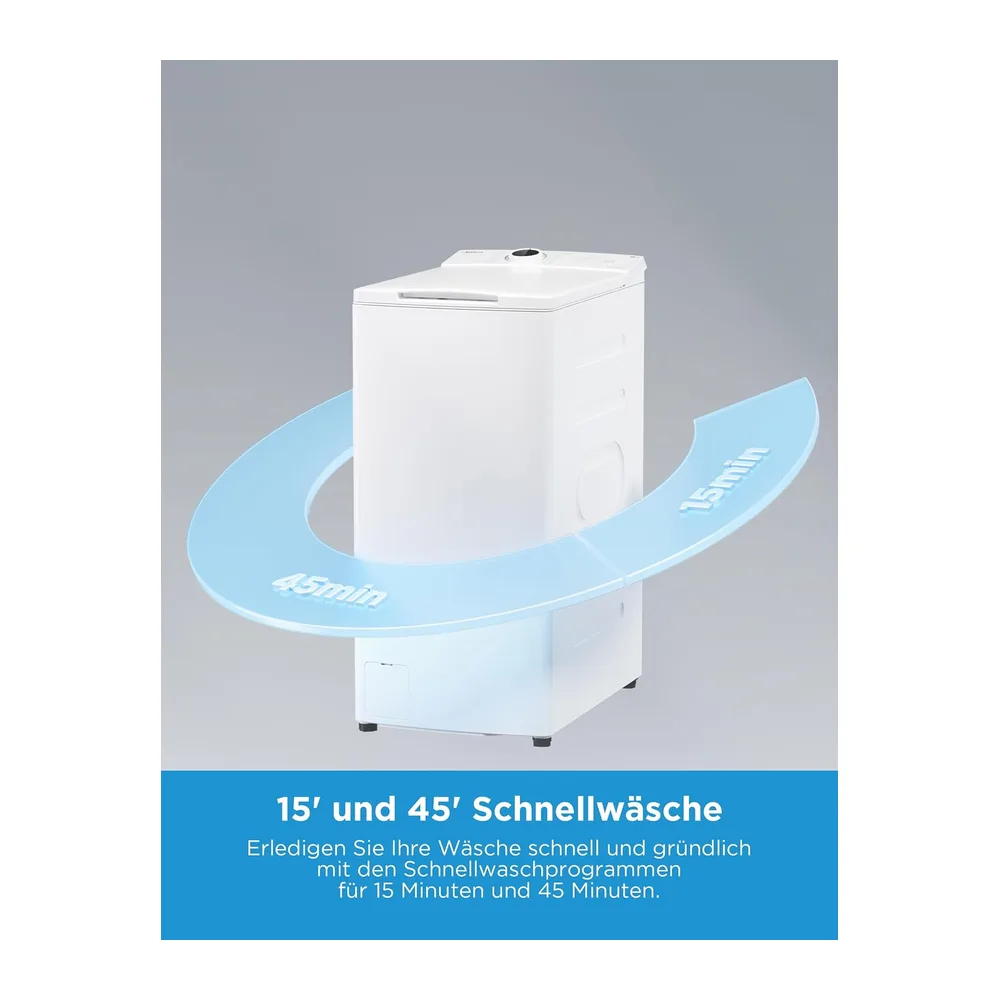Midea Toplader Waschmaschine 6kg BLDC Motor Energieklasse A weiß MF10ET60B [Energieklasse A] — 6
