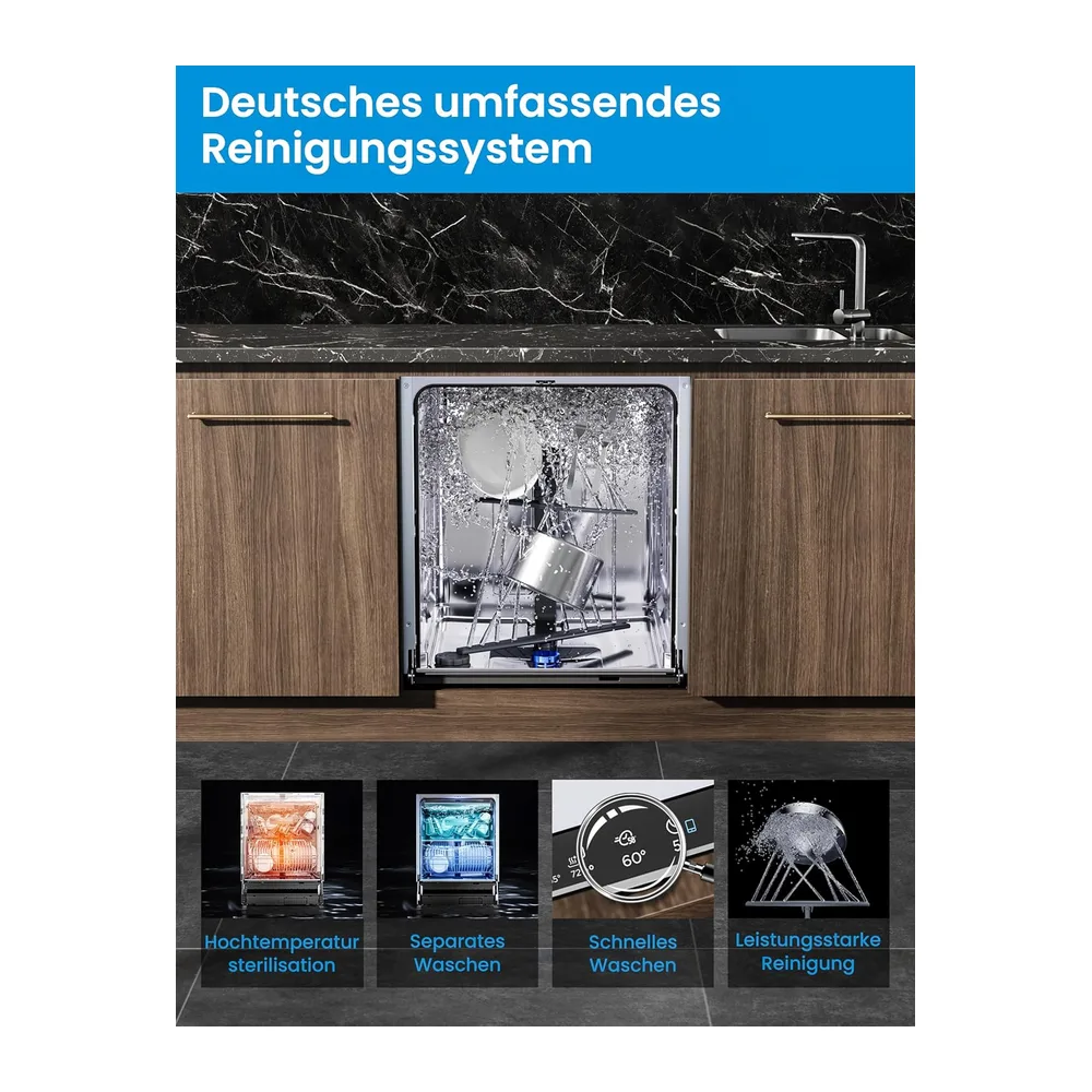 Midea SV 7.03M14B Spülmaschine Vollintegriert 60 cm,14 MGD — 6