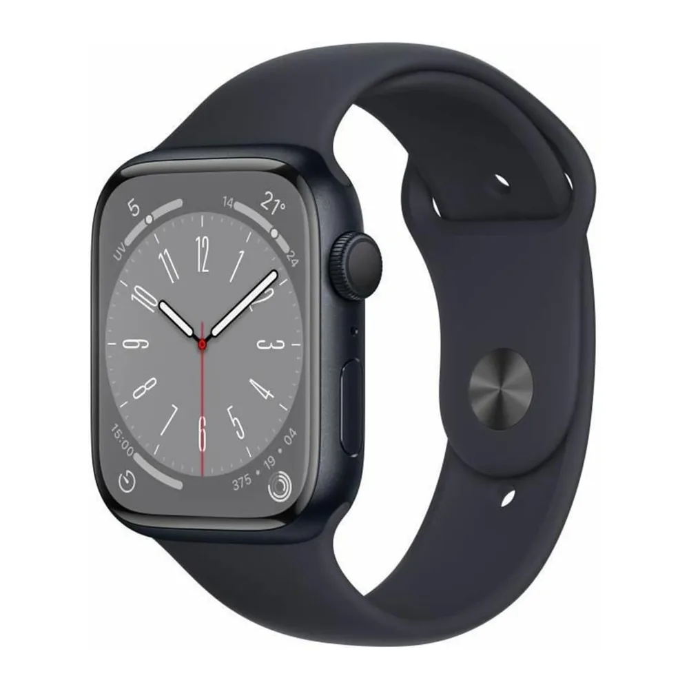 Apple Watch Series 8 (GPS, 45MM) Aluminiumgehäuse Mitternacht mit Mitternacht Sportarmband (Generalüberholt)