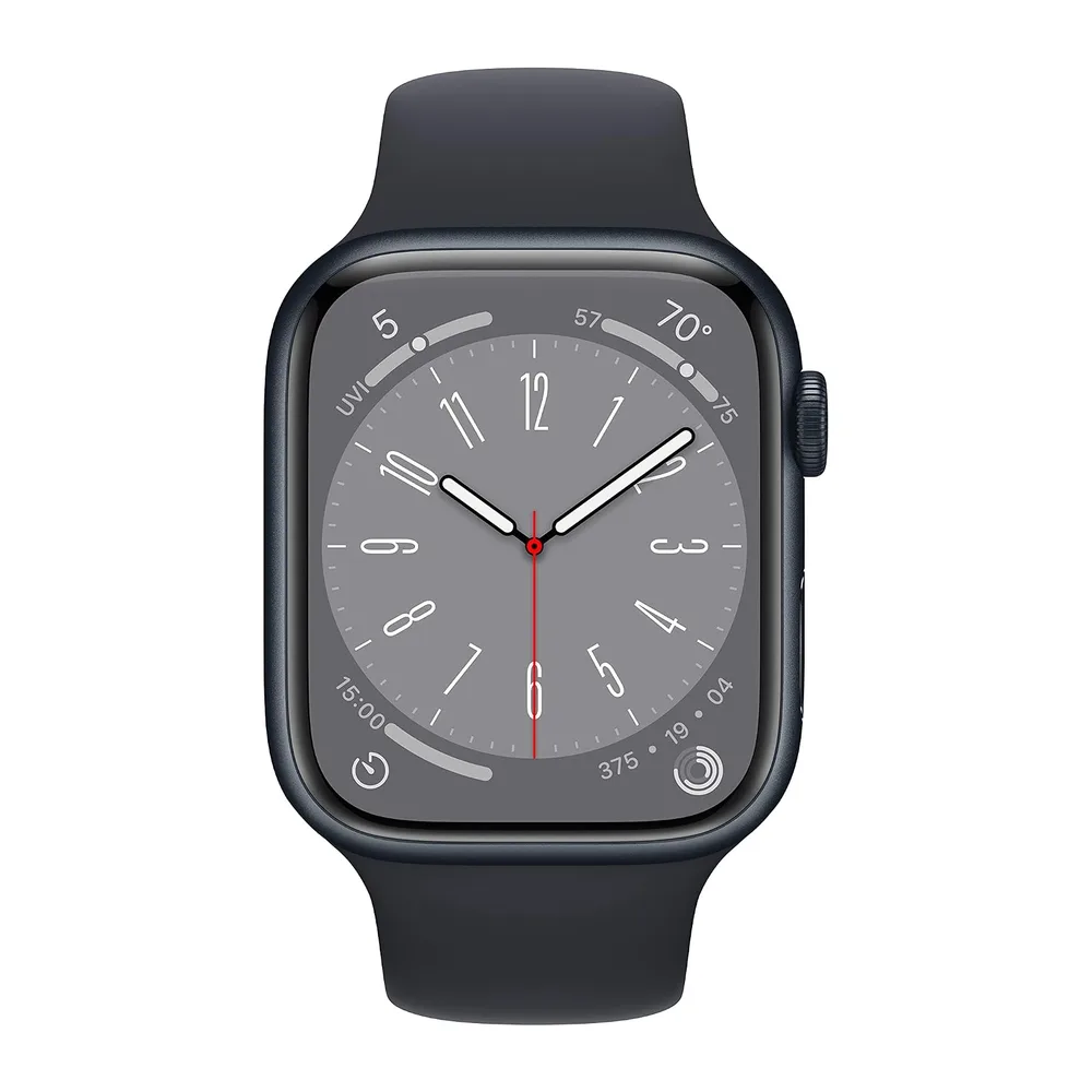Apple Watch Series 8 (GPS, 45MM) Aluminiumgehäuse Mitternacht mit Mitternacht Sportarmband (Generalüberholt) — 2