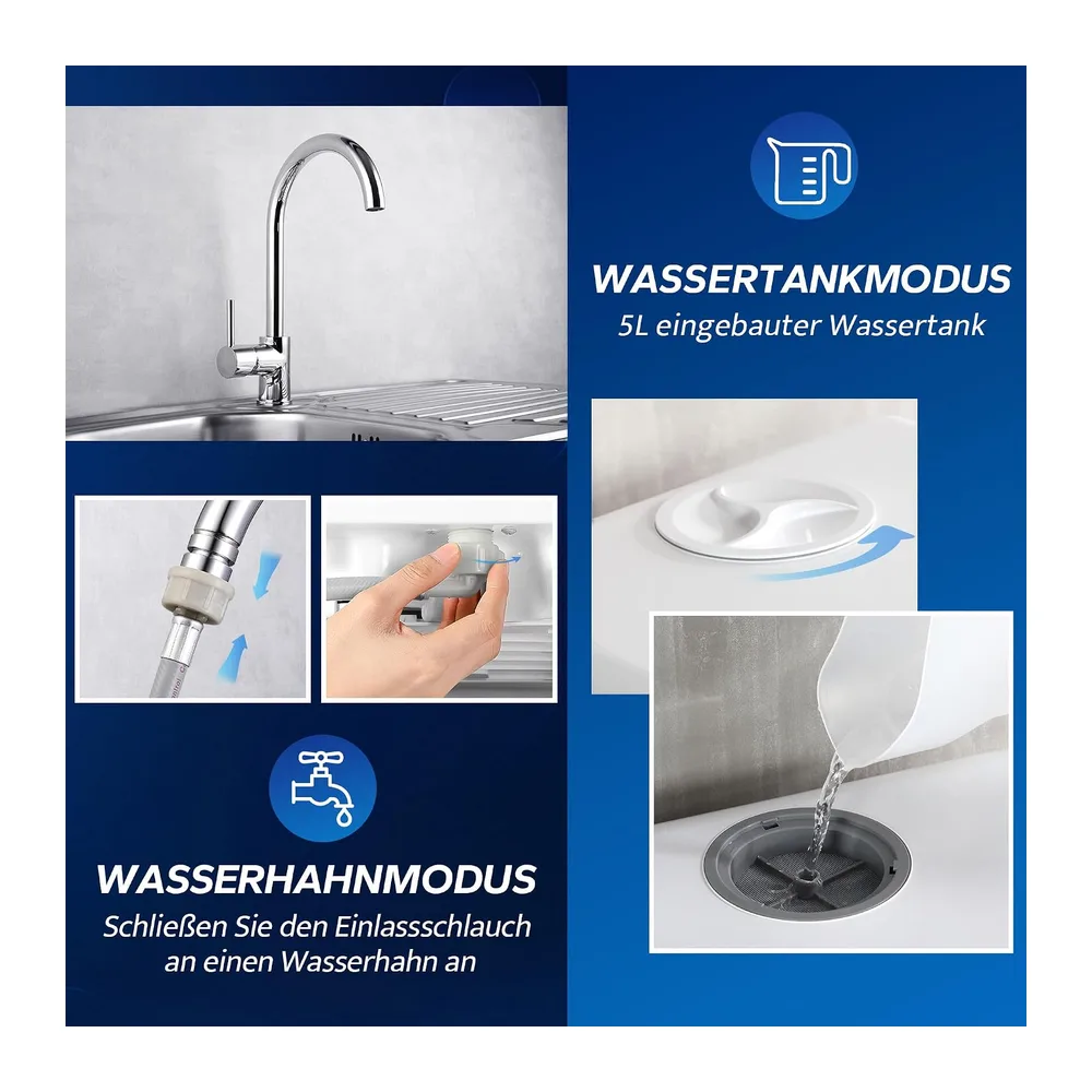 AIRMSEN Tischgeschirrspüler, Mini Geschirrspüler mit 5+1 Programme [Energieklasse D] — 4