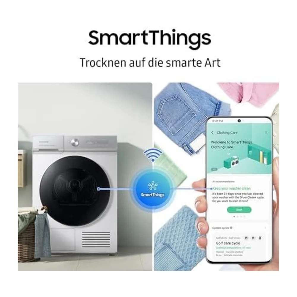 Samsung Waschmaschine, 9 kg, 1.400 U/min, EEK: A, Mikroplastik-Programm, Ecobubble, 14 Programme, WiFi — 4