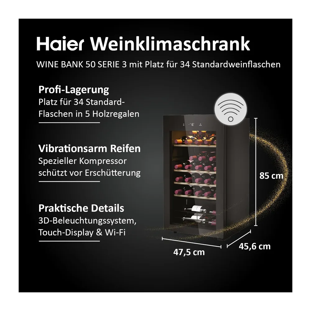 Haier Weinkühlschrank Serie 3 HWS34GGH1 [Energieklasse G] — 3