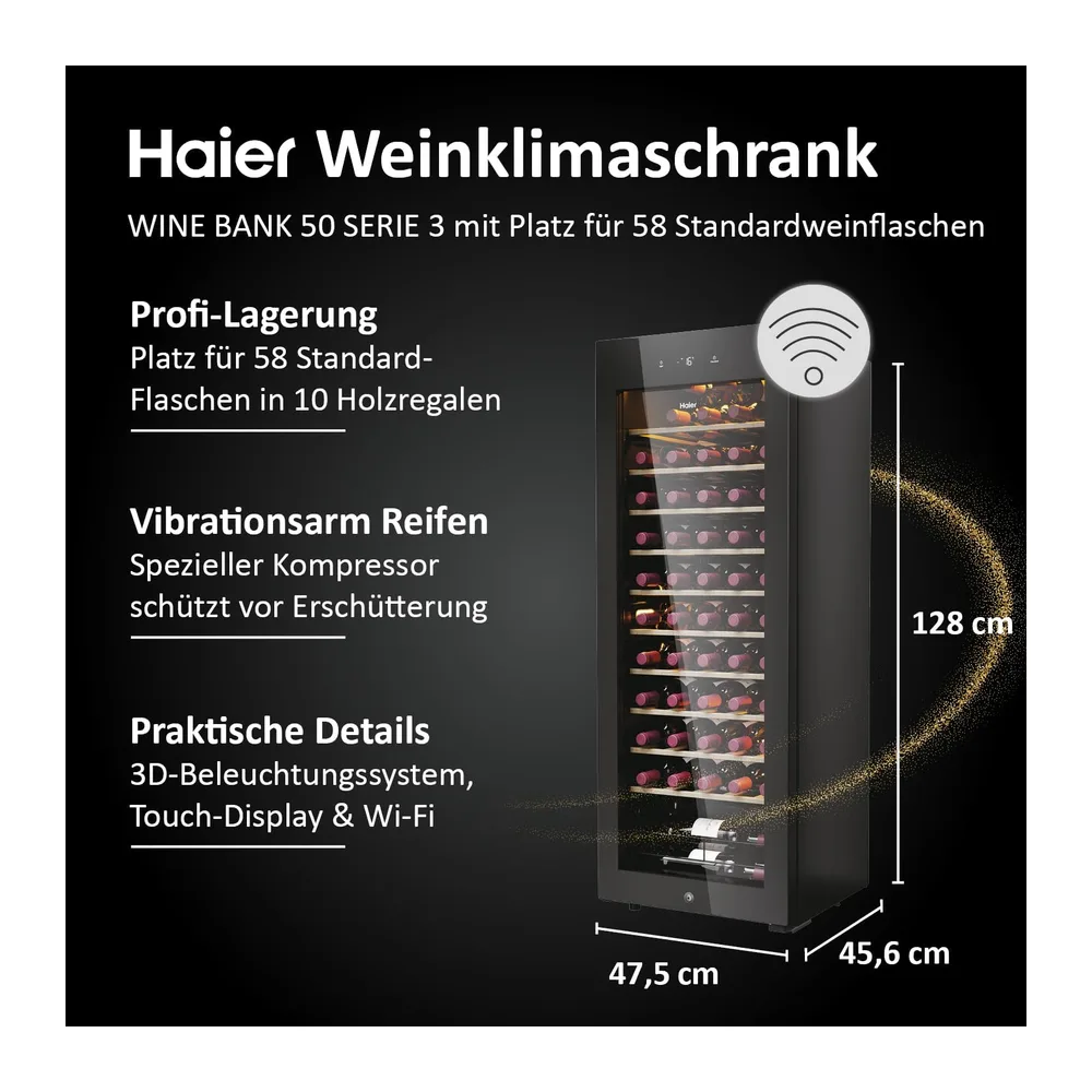 Haier Weinkühlschrank Serie 3 HWS58GGH1 [Energieklasse G] — 2