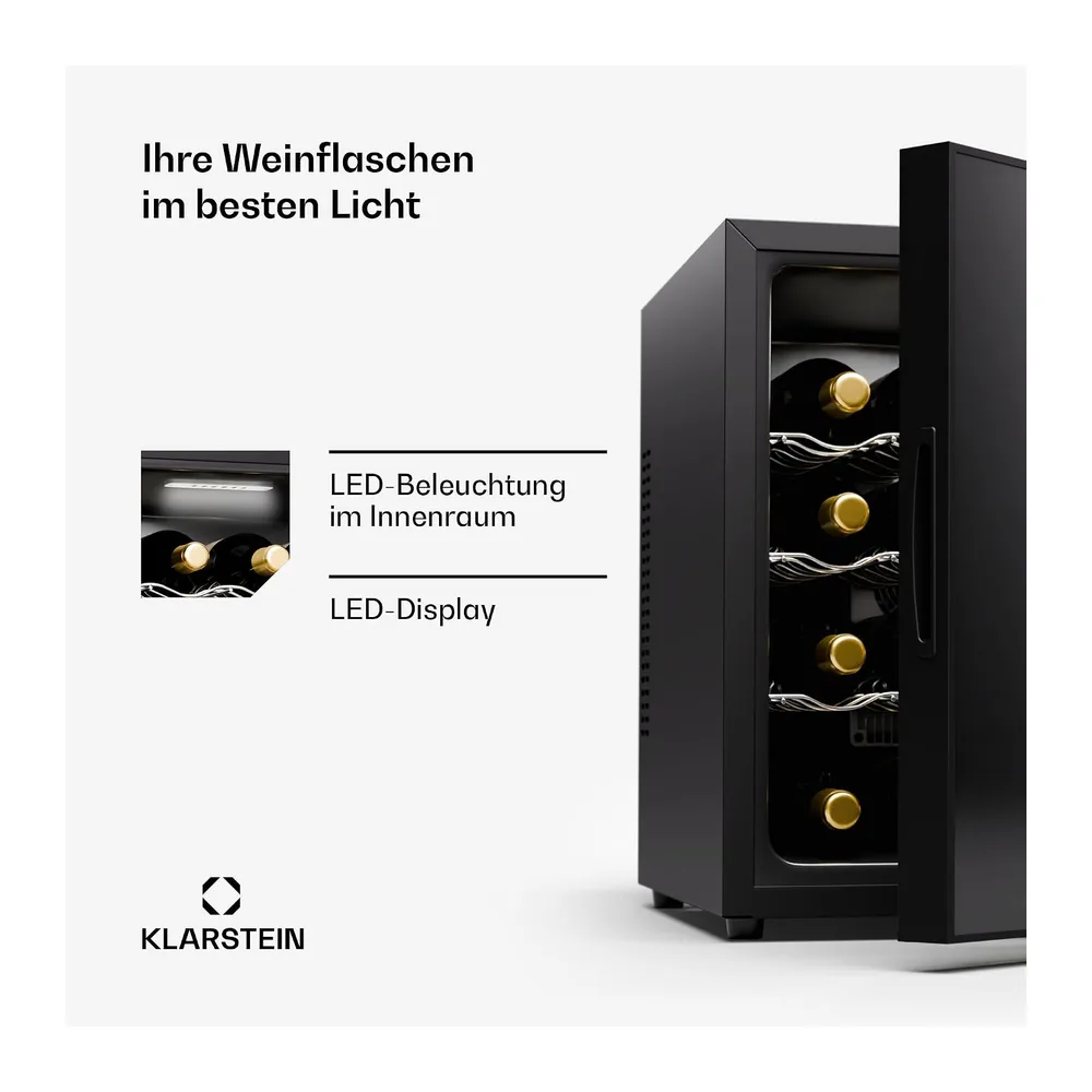 Klarstein Freistehender Weinkühlschrank, 1 Zonen Getränkekühlschrank Klein, Kleiner Weinschrank, — 5