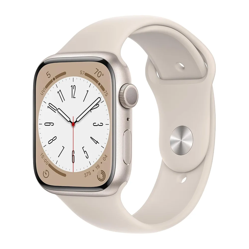 Apple Watch Series 8 (GPS, 45mm) Aluminiumgehäuse Polarstern met Sportarmband Polarstern - One Size