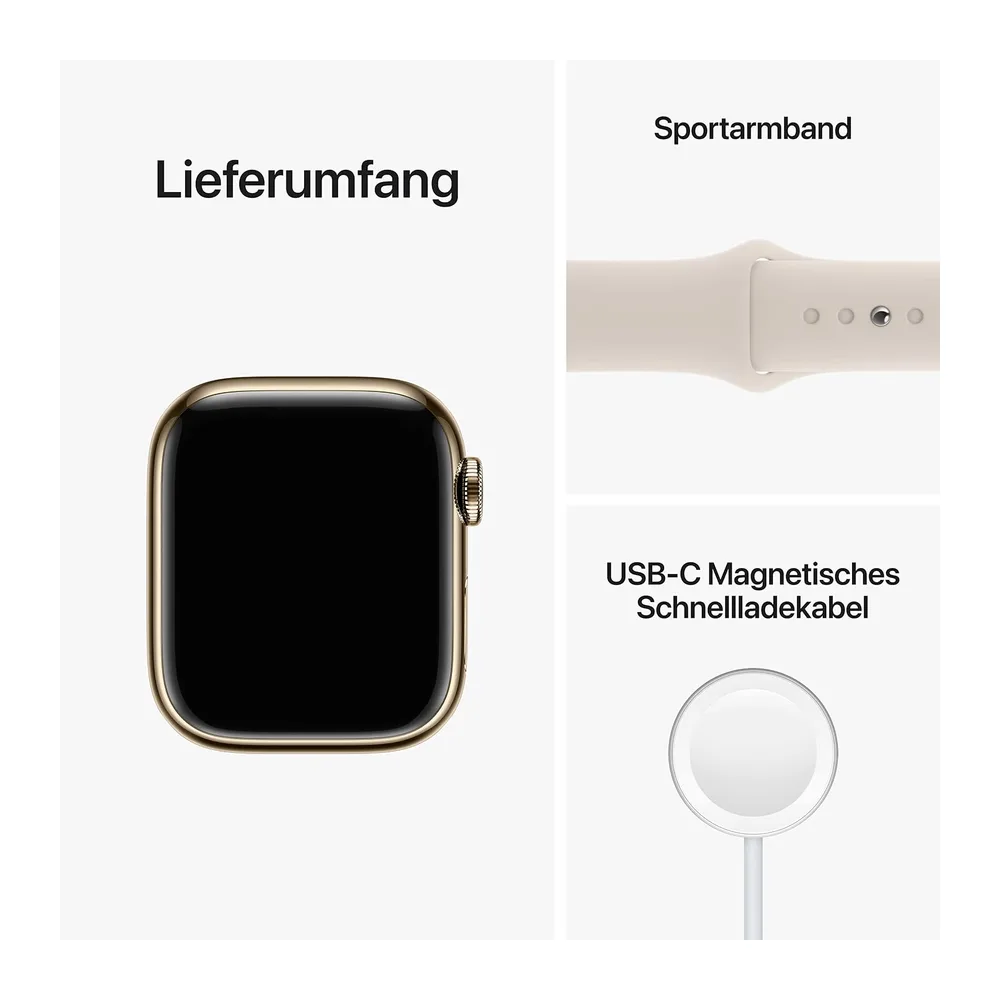 Apple Watch Series 8 (GPS, 45mm) Aluminiumgehäuse Polarstern met Sportarmband Polarstern - One Size — 6