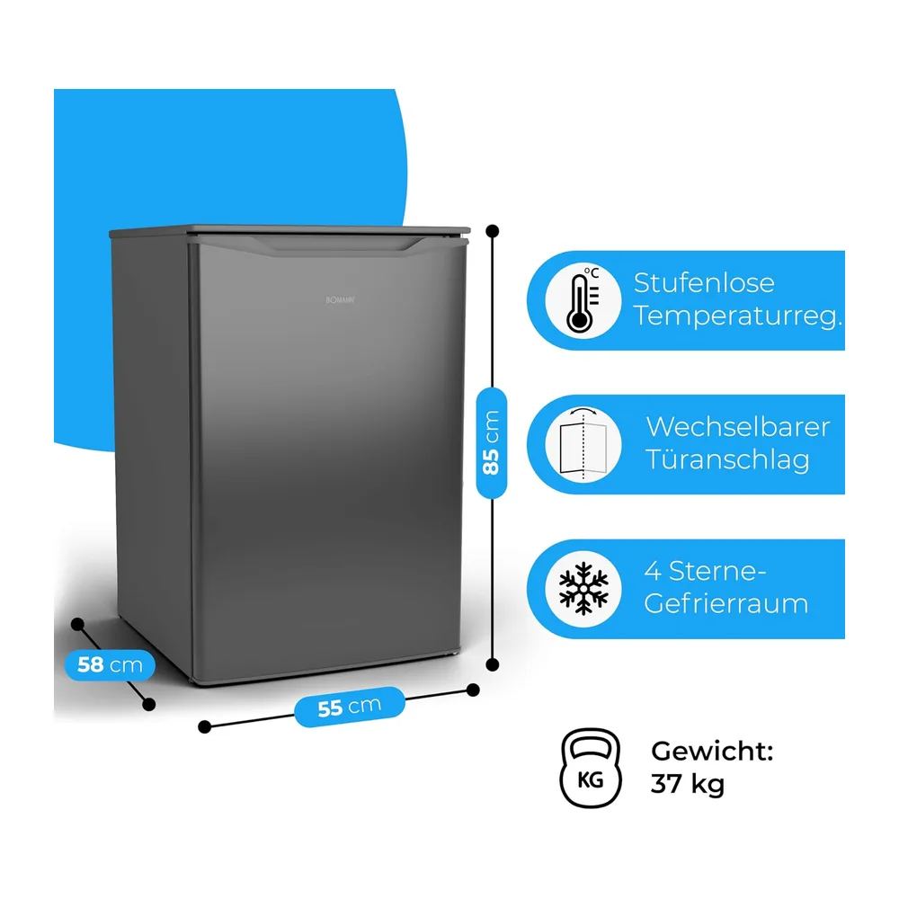 Bomann® Gefrierschrank | 87 L | energieeffizient, leise & klein | ≤ -18 °C, stufenlos regelbar | 3 Schubladen — 5