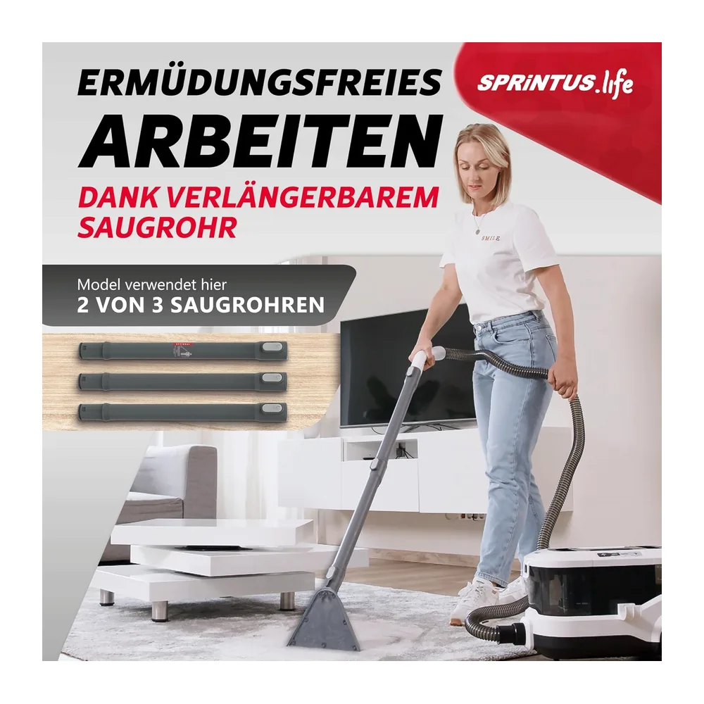 SPRiNTUS Nasssauger Polsterreiniger Gerät SPOTTY mit 170mbar Saugleistung für gründliche Reinigung von Teppich — 5