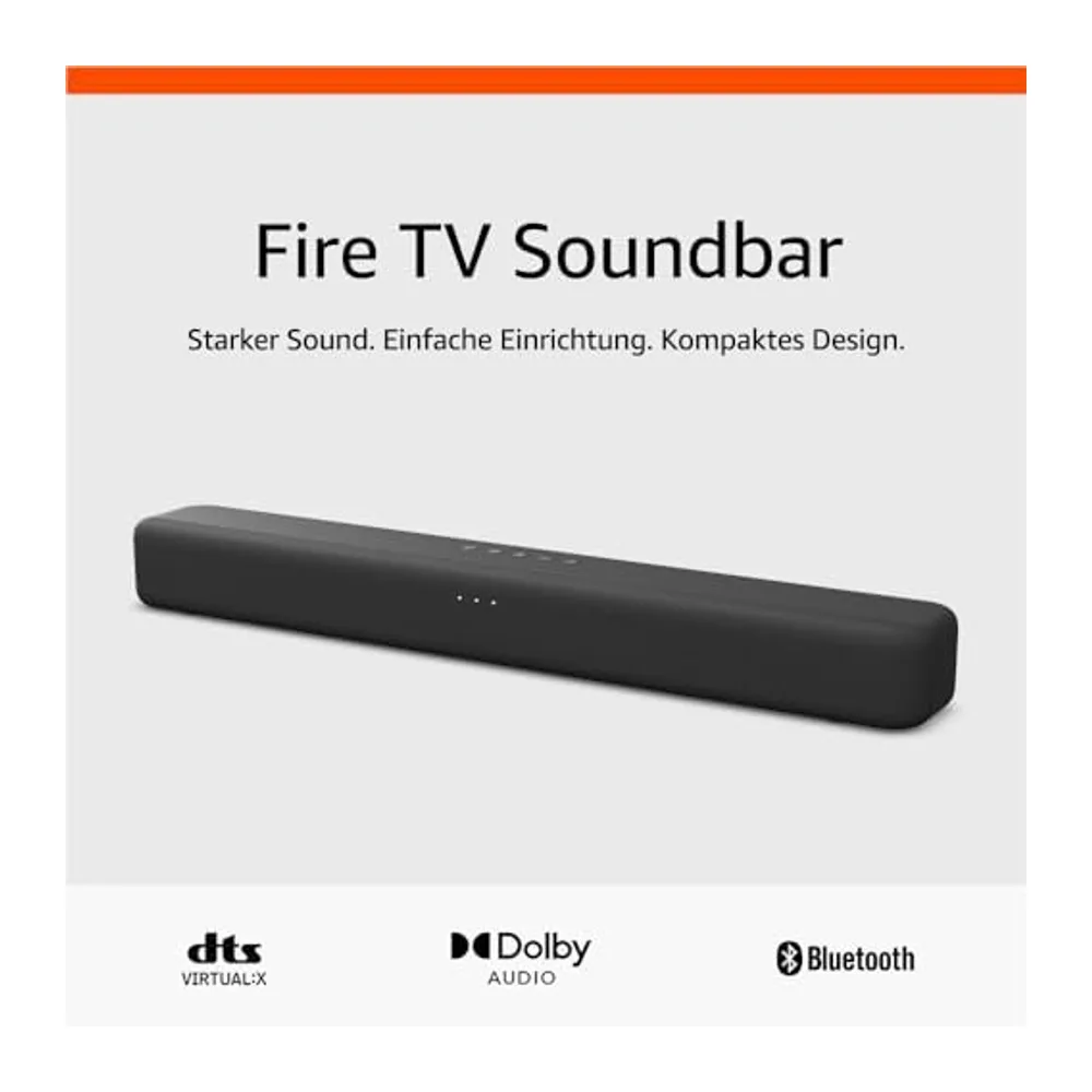 Amazon Fire TV Soundbar, 2.0-Lautsprecher mit DTS Virtual:X und Dolby Audio sowie Bluetooth-Unterstützung