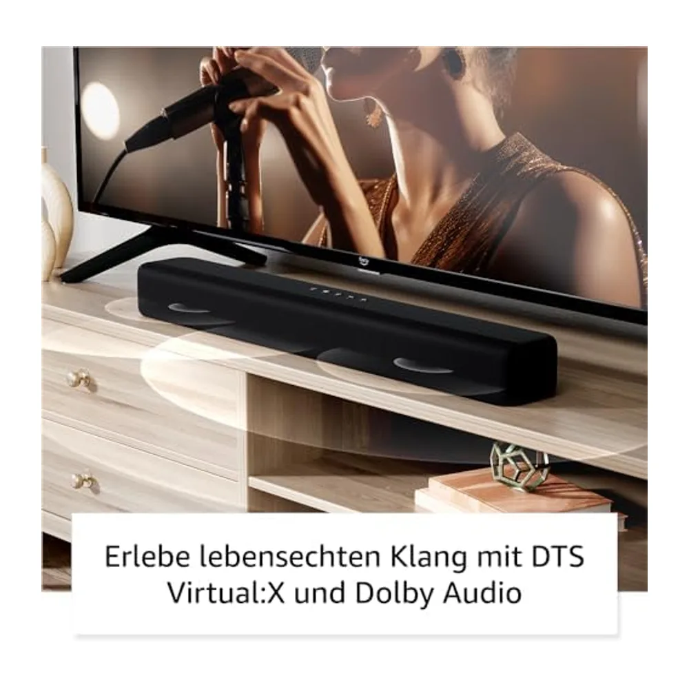 Amazon Fire TV Soundbar, 2.0-Lautsprecher mit DTS Virtual:X und Dolby Audio sowie Bluetooth-Unterstützung — 3