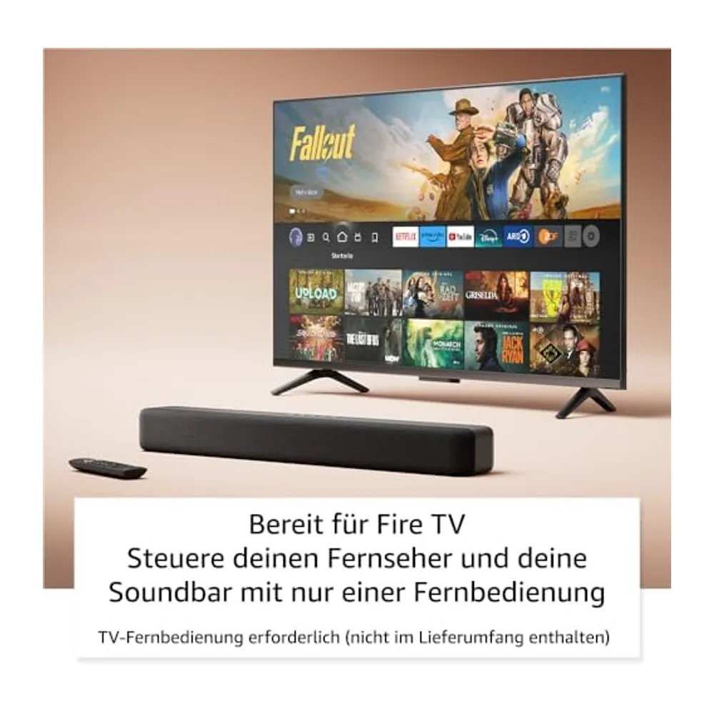 Amazon Fire TV Soundbar, 2.0-Lautsprecher mit DTS Virtual:X und Dolby Audio sowie Bluetooth-Unterstützung — 4
