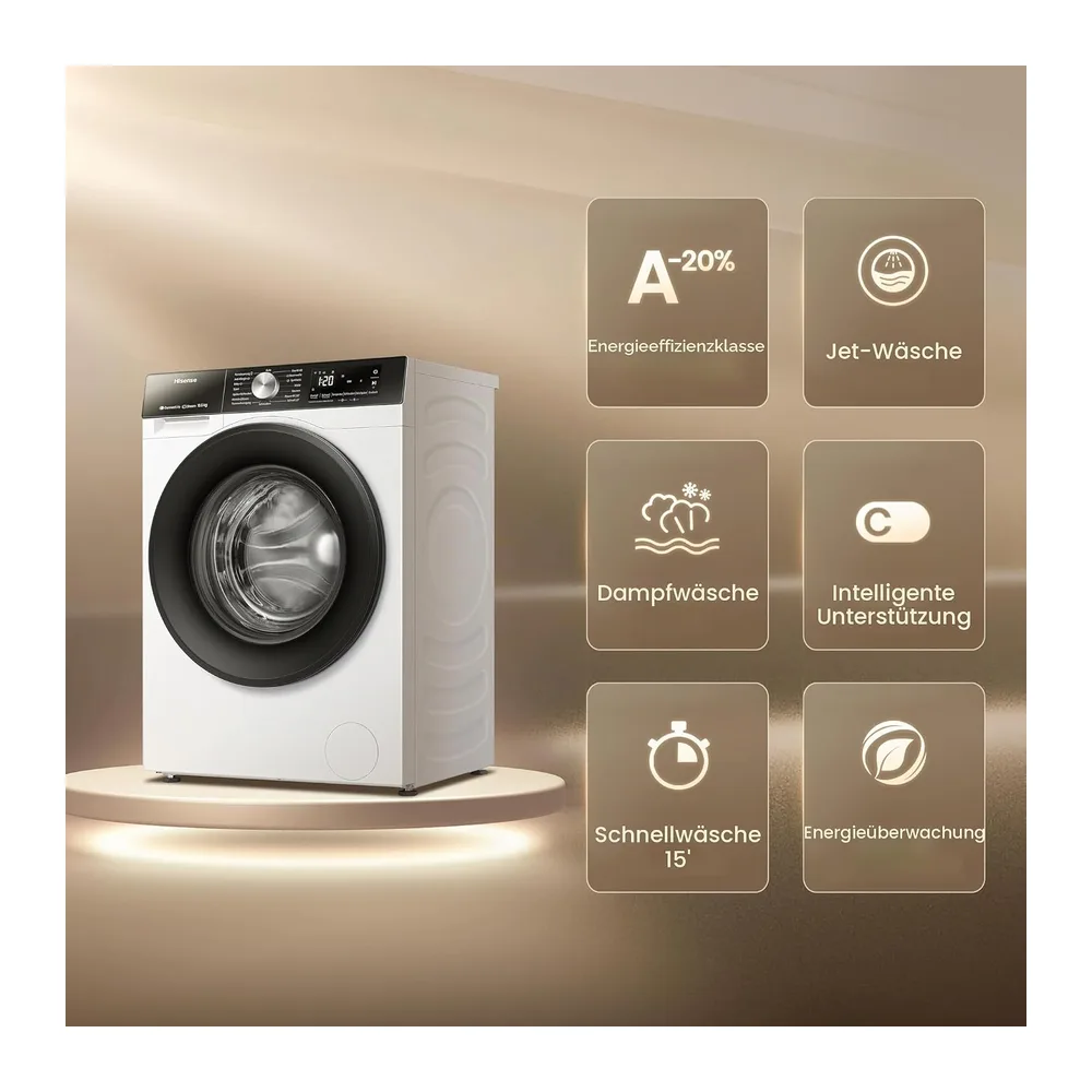 Hisense WF3S1043BW3 Waschmaschine mit Dampffunkunktion — 3