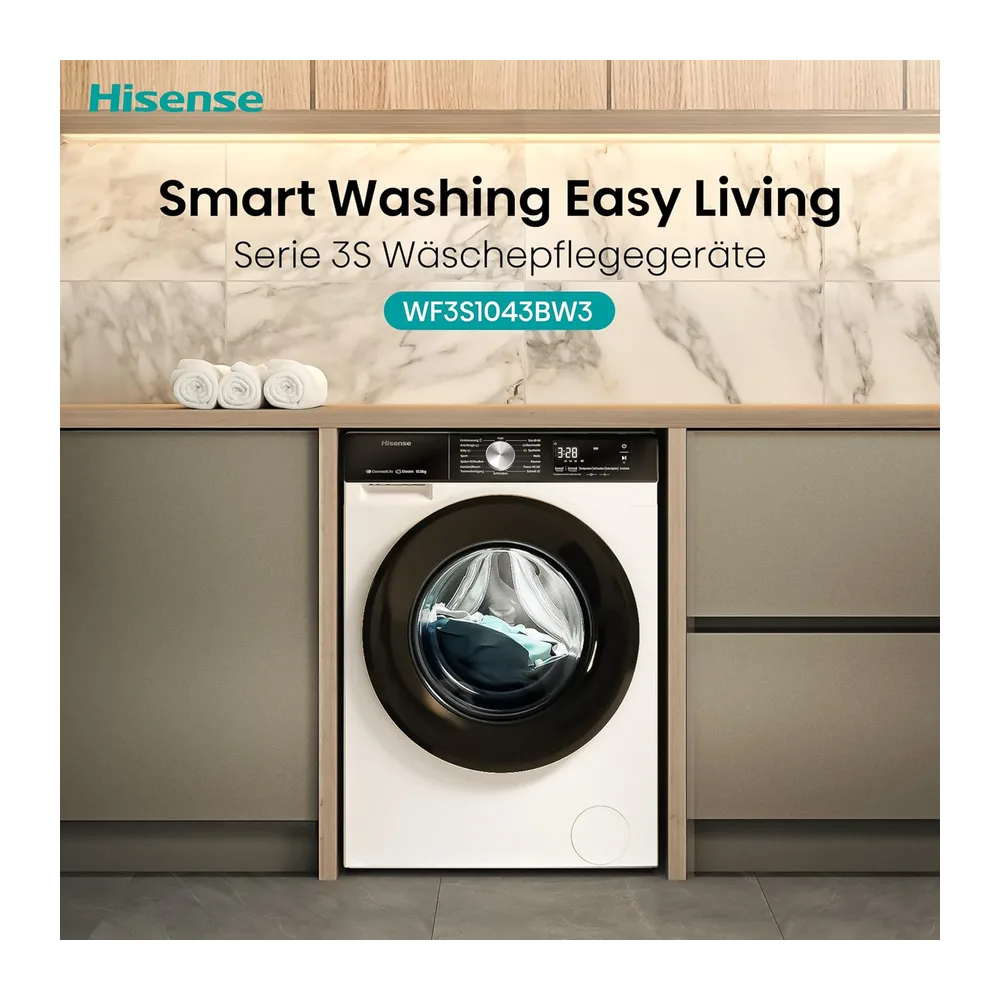 Hisense WF3S1043BW3 Waschmaschine mit Dampffunkunktion — 4
