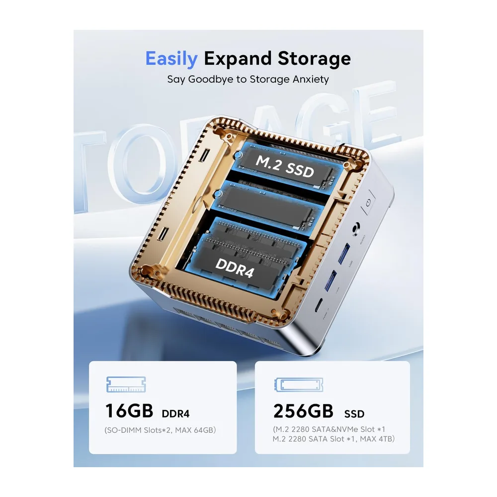 NiPoGi P2 Mini PC W-11 Pro, АMD Ryzen PRO 7330U(Besser als 5300U/3501U/N95) — 4