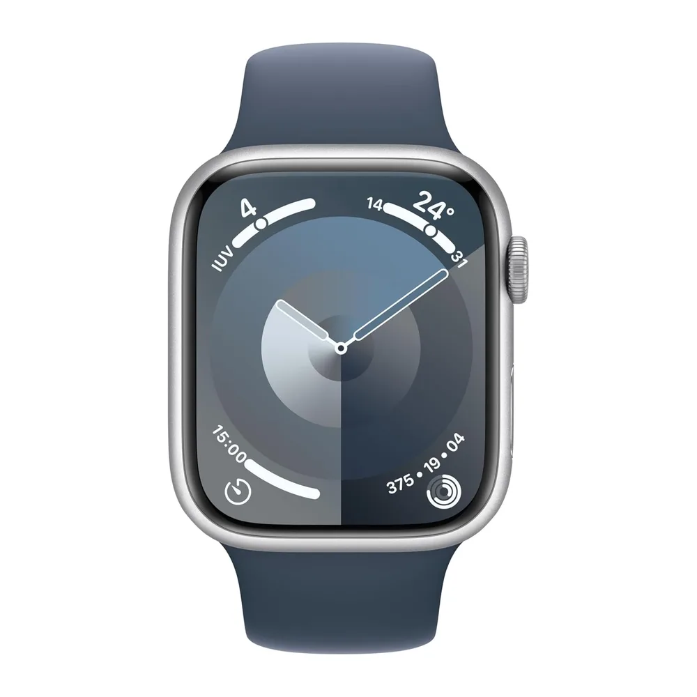 Apple Watch Series 9 (GPS, 45MM) - Aluminiumgehäuse Silber mit Sportarmband Mitternacht, M/L (Generalüberholt) — 2