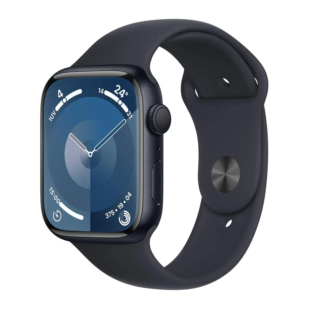 Apple Watch Series 9 (GPS, 45MM) - Aluminiumgehäuse Mitternacht mit Sportarmband Mitternacht, M/L